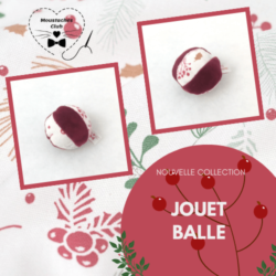 Boutique balle Baies rouges - jouet balle pour chat de couleur rouge et blanc avec motifs baies hivernales